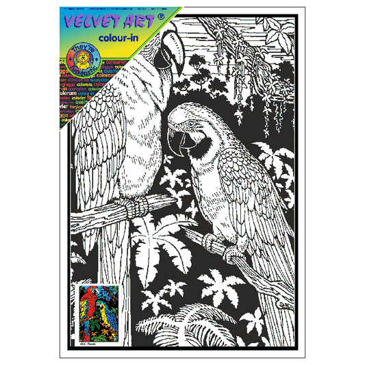 PARROT Velvet Art Set, 12 Brush Pens, 5 Glitter and Glue