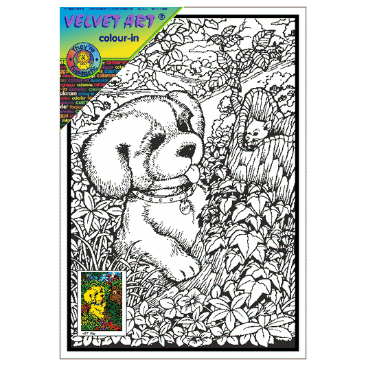 SKIP the DOG Velvet Art Set, 12 Brush Pens, 5 Glitter and Glue