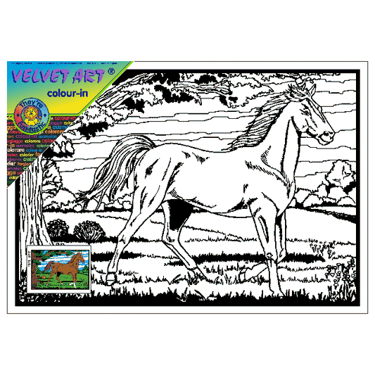 HORSE - TINTIN Velvet Art Set, 12 Brush Pens, 5 Glitter and Glue