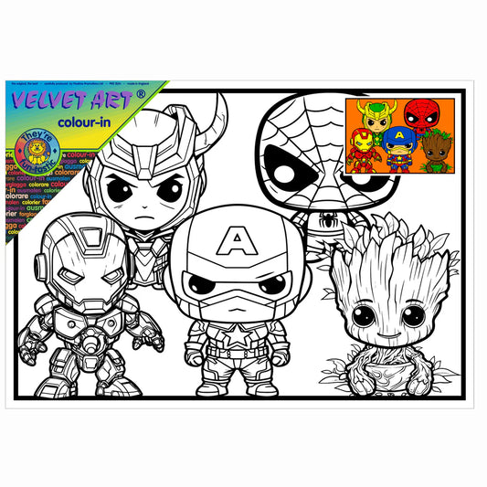 LABUBU - FUNKY SUPERHEROES Velvet Art Picture