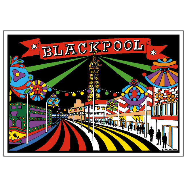 BLACKPOOL ILLUMINATIONS Velvet Art Picture