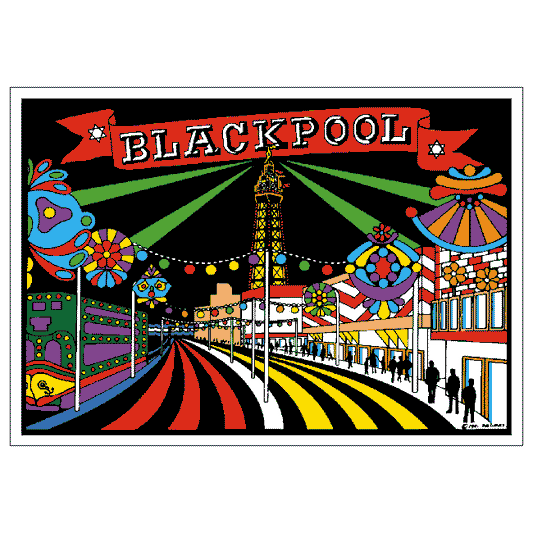 BLACKPOOL ILLUMINATIONS Velvet Art Picture