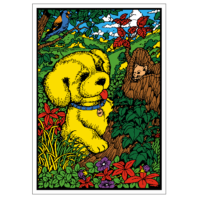 SKIP the DOG Velvet Art Picture