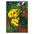 SKIP the DOG Velvet Art Picture