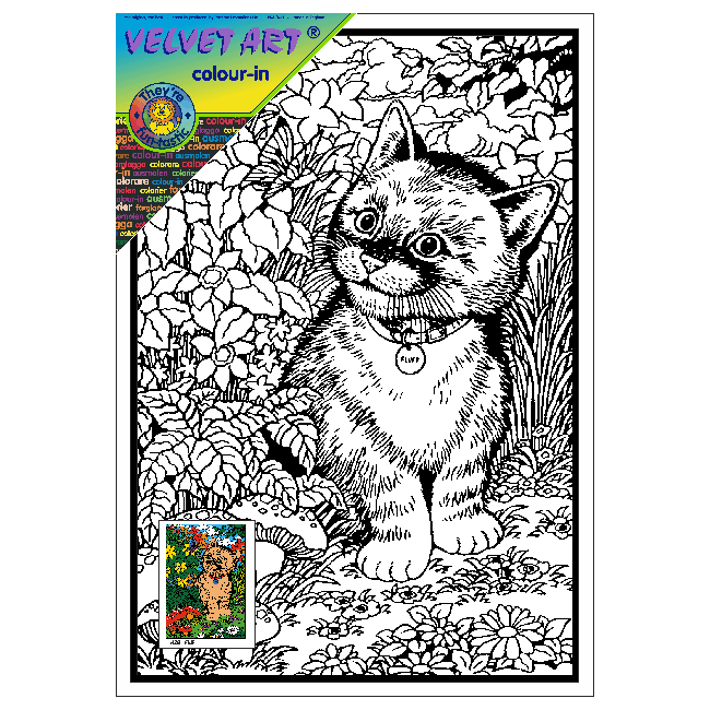 CAT called FLUFF Velvet Art Picture