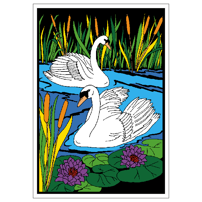SWANS Velvet Art Set, 12 Brush Pens, 5 Glitter and Glue