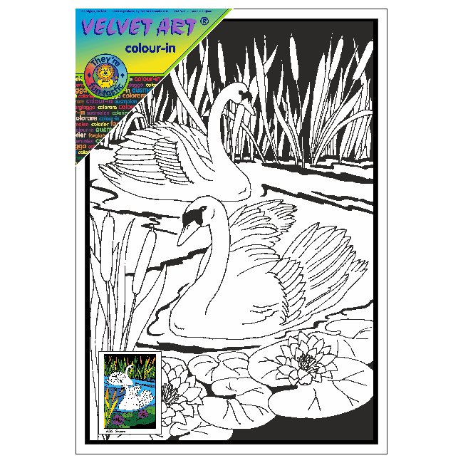 SWANS Velvet Art Set, 12 Brush Pens, 5 Glitter and Glue