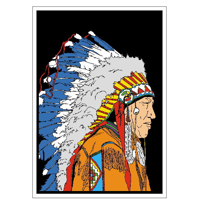 INDIAN CHIEF Velvet Art Picture