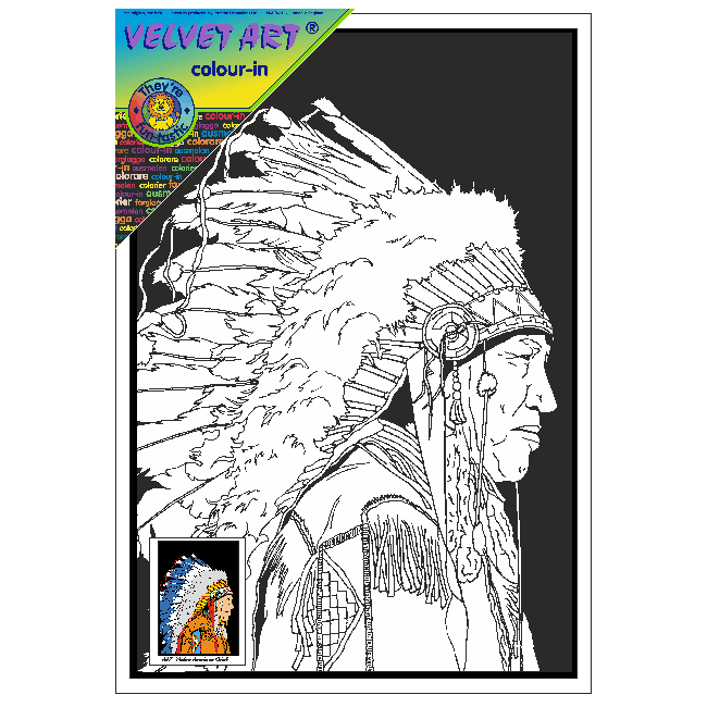 INDIAN CHIEF Velvet Art Picture