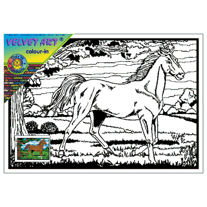 HORSE - TINTIN Velvet Art Set, 12 Brush Pens, 5 Glitter and Glue
