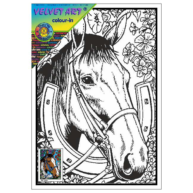 HORSE - LUCKY Velvet Art Picture