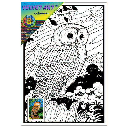 OWL Velvet Art Set, 12 Brush Pens, 5 Glitter and Glue