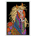 TANGLE - HORSE Velvet Art Set, 12 Brush Pens, 5 Glitter and Glue