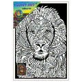 TANGLE - LION Velvet Art Set, 12 Brush Pens, 5 Glitter and Glue