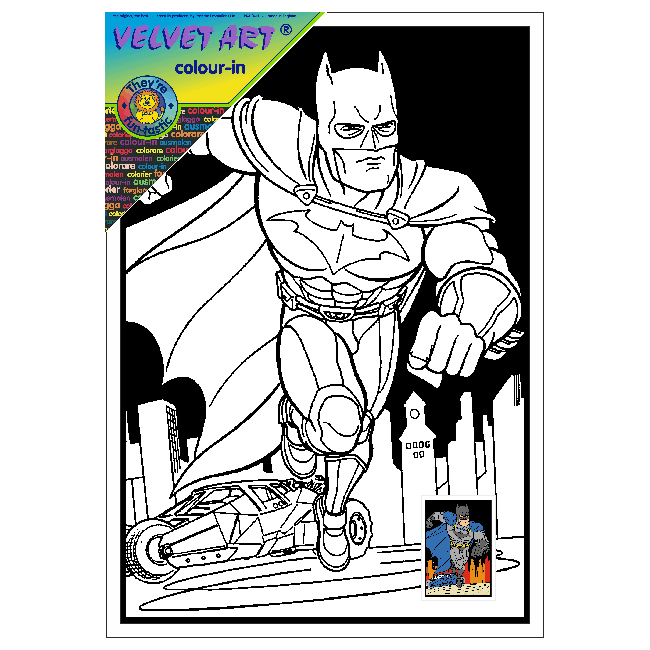 BATMAN Velvet Art Set, 12 Brush Pens, 5 Glitter and Glue
