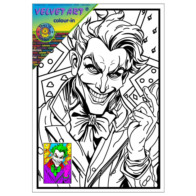 BATMAN - JOKER Velvet Art Set, 12 Brush Pens, 5 Glitter and Glue