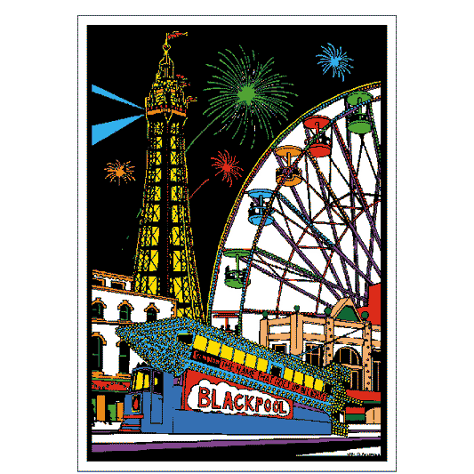 BLACKPOOL TOWER Velvet Art Picture
