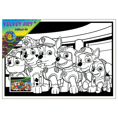 PAW PATROL and FRIENDS  Velvet Art Set, 12 Brush Pens, 5 Glitter and Glue