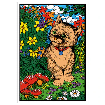 CAT called FLUFF Velvet Art Picture