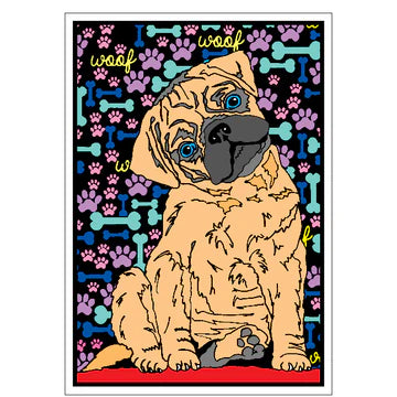 DOG - PUG Velvet Art Picture