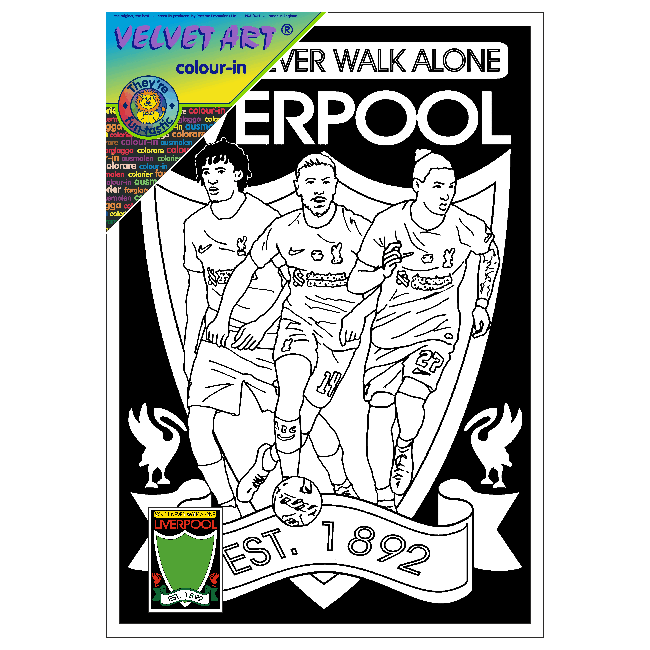 FOOTBALL - LIVERPOOL Velvet Art Set, 12 Brush Pens, 5 Glitter and Glue