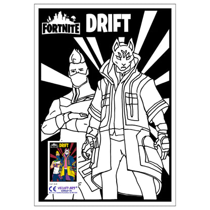 FORTNITE - DRIFT Velvet Art Set, 12 Brush Pens, 5 Glitter and Glue