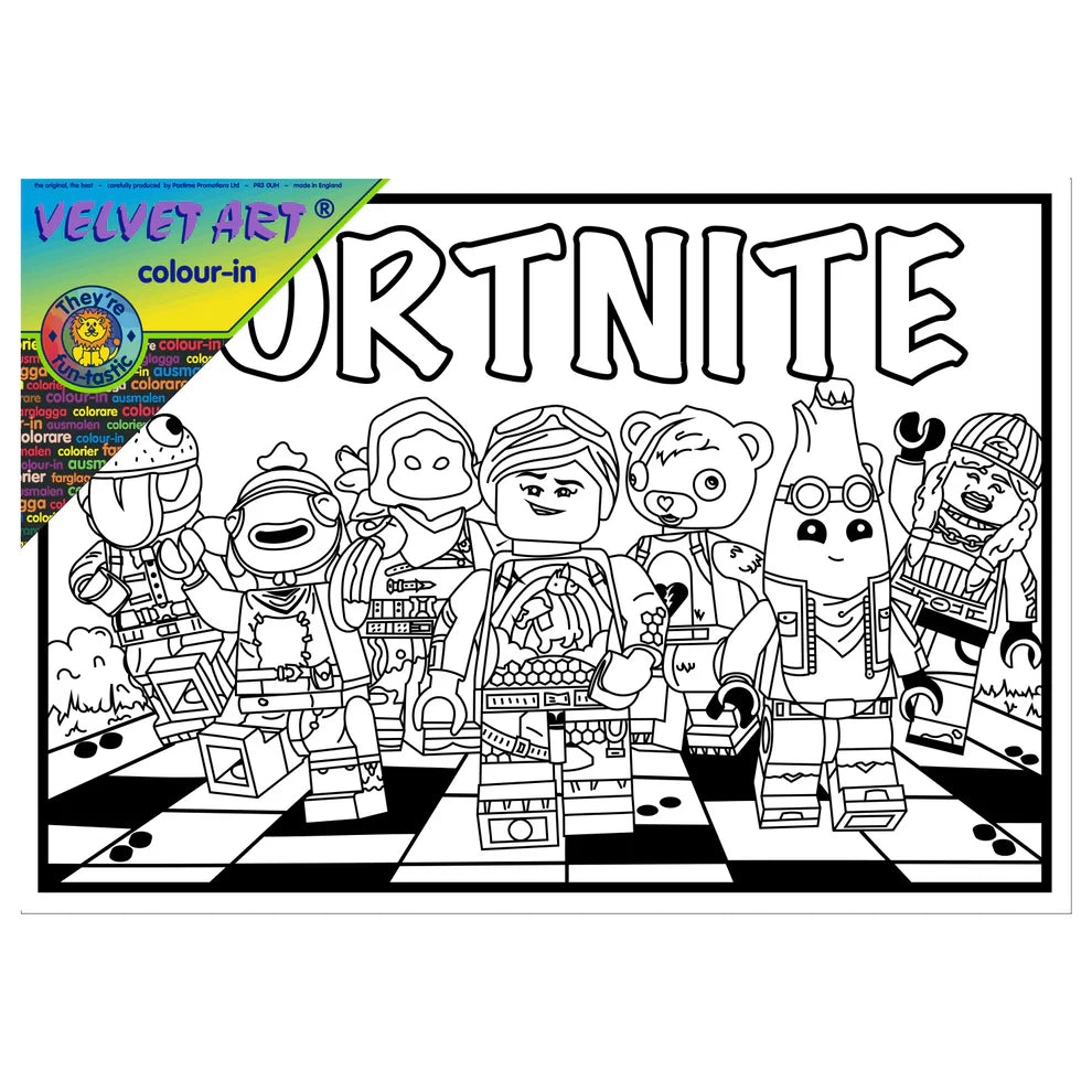 FORTNITE - KIDS Velvet Art Set, 12 Brush Pens, 5 Glitter and Glue