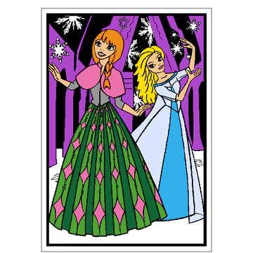 FROZEN Velvet Art Set, 12 Brush Pens, 5 Glitter and Glue