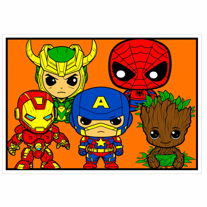 LABUBU - FUNKY SUPERHEROES Velvet Art Set, 12 Brush Pens, 5 Glitter and Glue