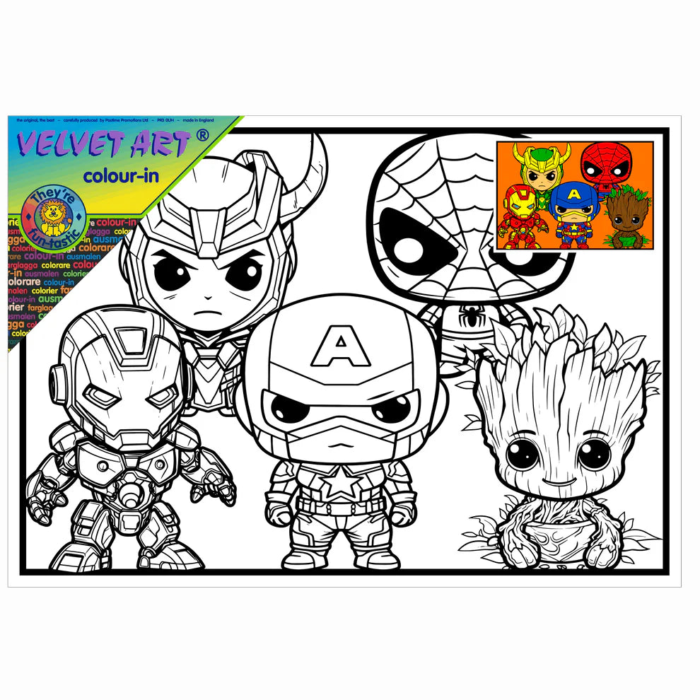 FUNKY SUPERHEROES Velvet Art Picture