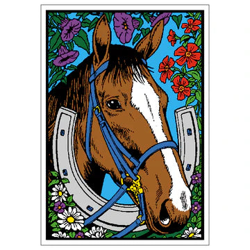 HORSE - LUCKY Velvet Art Picture