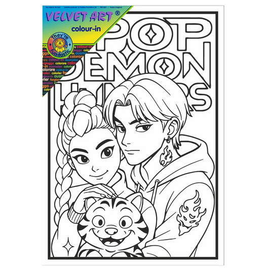 K POP DEMON HUNTERS - CAT Velvet Art Set, 12 Brush Pens, 5 Glitter and Glue