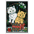 KITTEN in BASKET Velvet Art Picture