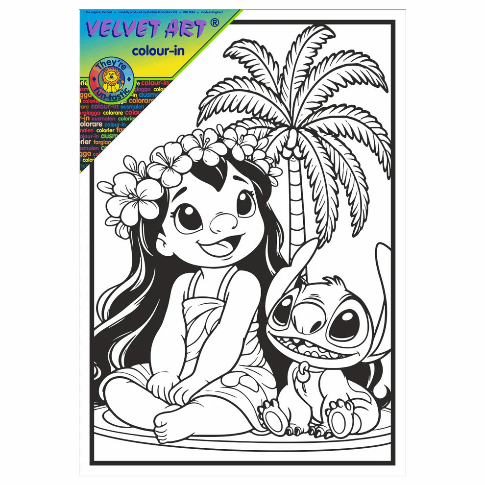 LILO and STICH Velvet Art Set, 12 Brush Pens, 5 Glitter and Glue