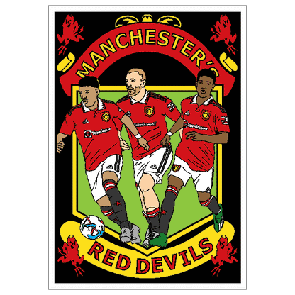 FOOTBALL - MANCHESTER UNITED Velvet Art Set, 12 Brush Pens, 5 Glitter and Glue