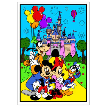MICKEY MOUSE and FRIENDS Velvet Art Set, 12 Brush Pens, 5 Glitter and Glue