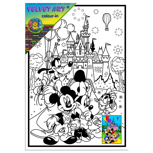 MICKEY MOUSE and FRIENDS Velvet Art Set, 12 Brush Pens, 5 Glitter and Glue