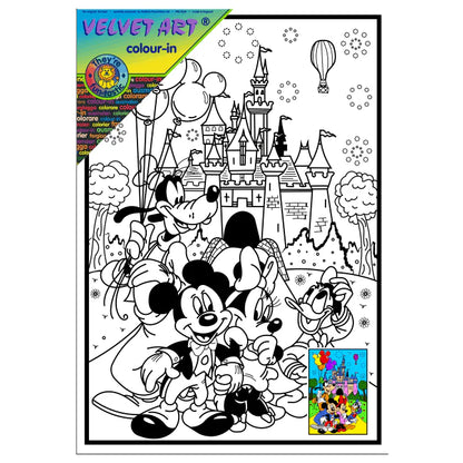 MICKEY MOUSE and FRIENDS Velvet Art Set, 12 Brush Pens, 5 Glitter and Glue