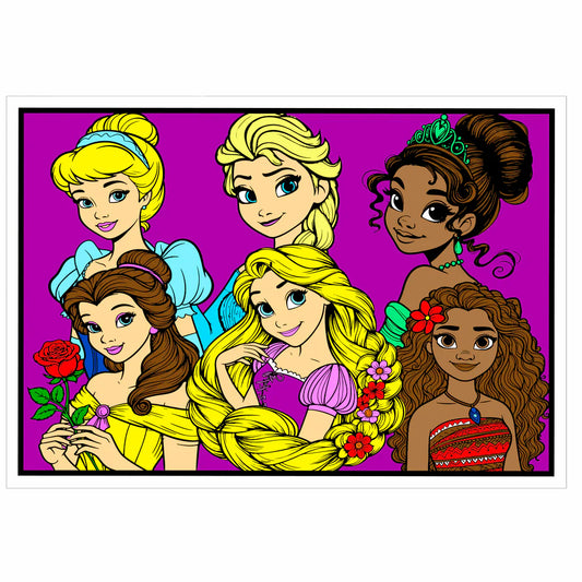PRINCESSES Velvet Art Set, 12 Brush Pens, 5 Glitter and Glue