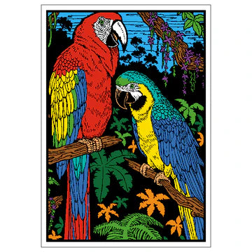 PARROT  Velvet Art Set, 12 Brush Pens, 5 Glitter and Glue