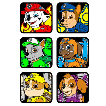 PAW PATROL - 6 Velvet Art Set, 12 Brush Pens, 5 Glitter and Glue