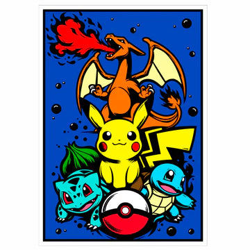 POKEMON - DRAGON  Velvet Art Set, 12 Brush Pens, 5 Glitter and Glue