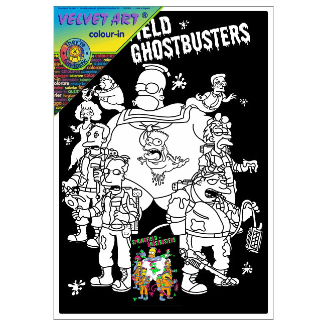 SIMPSONS - GHOSTBUSTERS  Velvet Art Set, 12 Brush Pens, 5 Glitter and Glue