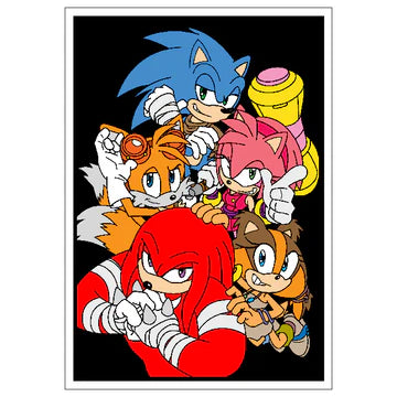 SONIC the HEDGEHOG Velvet Art Set, 12 Brush Pens, 5 Glitter and Glue