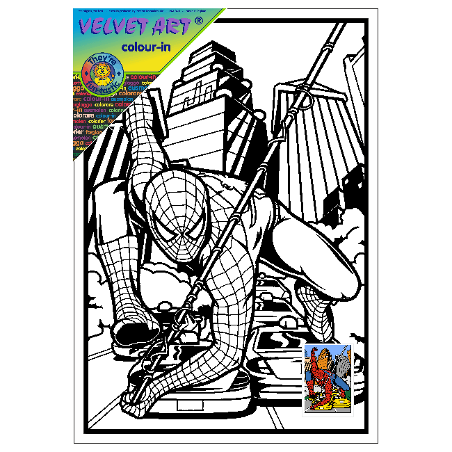SPIDERMAN  Velvet Art Set, 12 Brush Pens, 5 Glitter and Glue