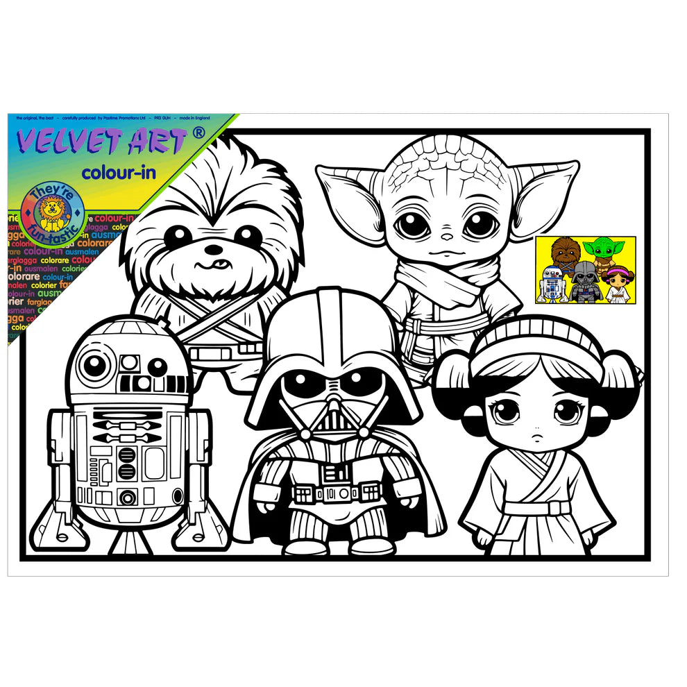STAR WARS - YODA Velvet Art Set, 12 Brush Pens, 5 Glitter and Glue