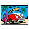 VW CAMPER VAN Velvet Art Set, 12 Brush Pens, 5 Glitter and Glue