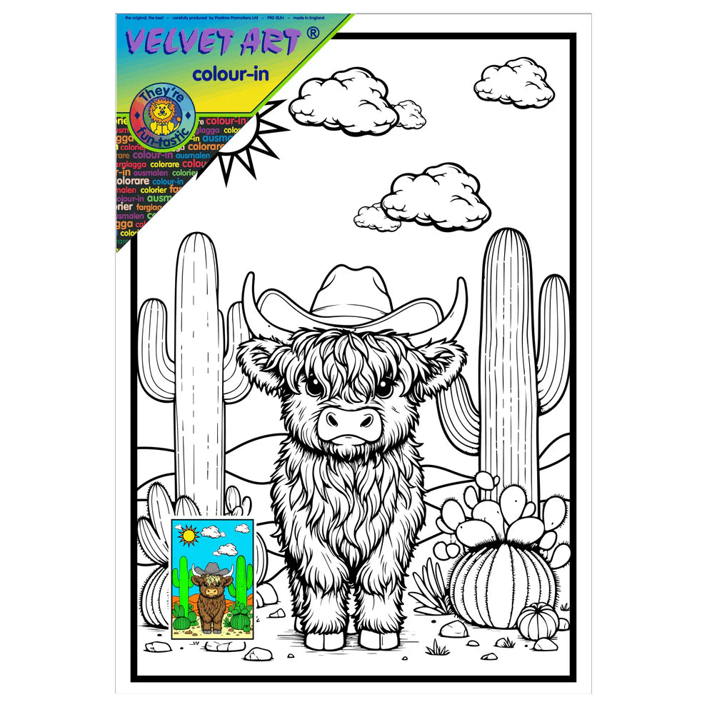 HIGHLAND COW Velvet Art Picture