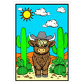 HIGHLAND COW Velvet Art Picture