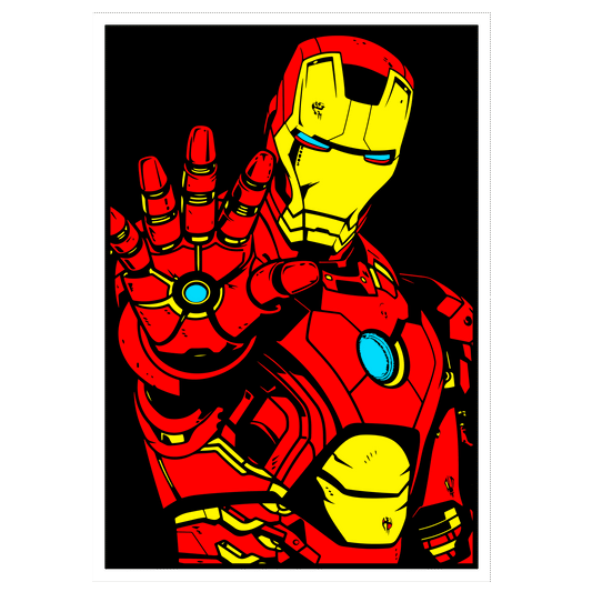 IRON MAN Velvet Art Set, 12 Brush Pens, 5 Glitter and Glue